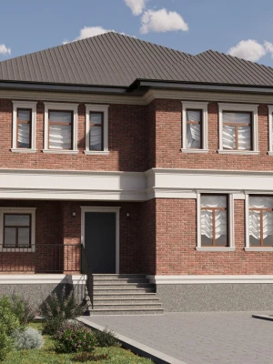 3D-рендеринг реконструкции кирпичного дома