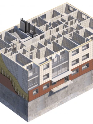3D-моделирование реконструкции несущих стен дома